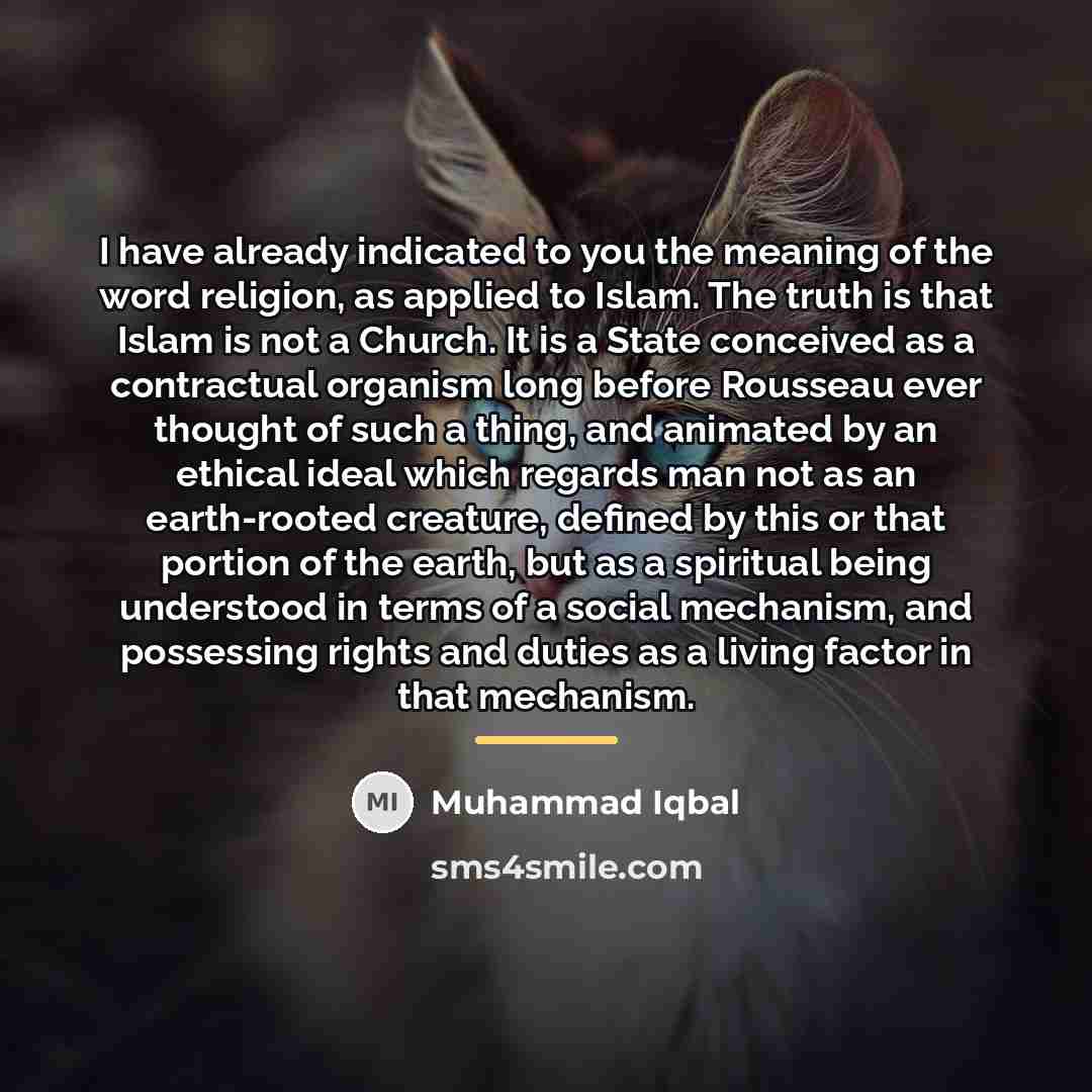 “I have already indicated to you the meaning of the…” quote by Muhammad Iqbal