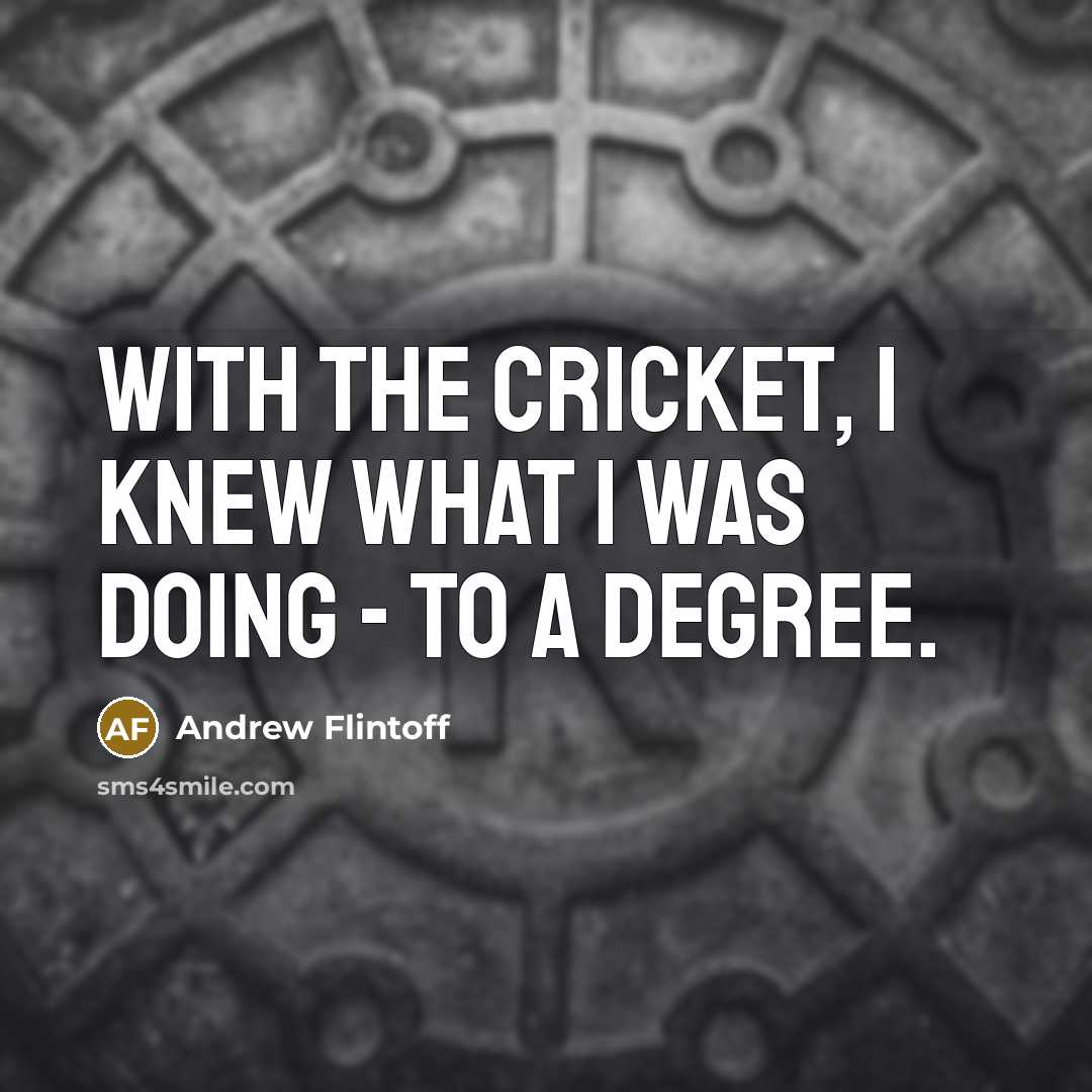 “With the cricket, I knew what I was doing -…” quote by Andrew Flintoff