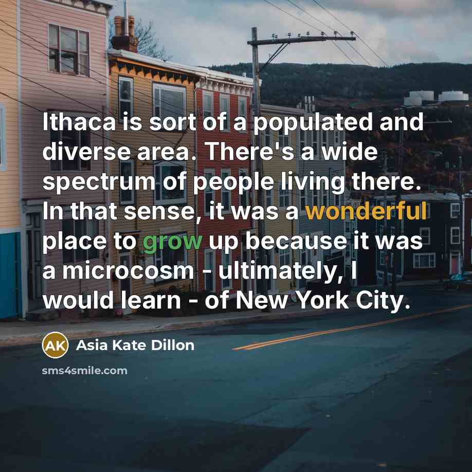 “Ithaca is sort of a populated and diverse area. There's…” quote by Asia Kate Dillon