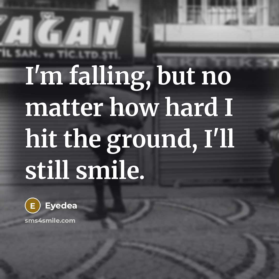 “I'm falling, but no matter how hard I hit the…” quote by Eyedea