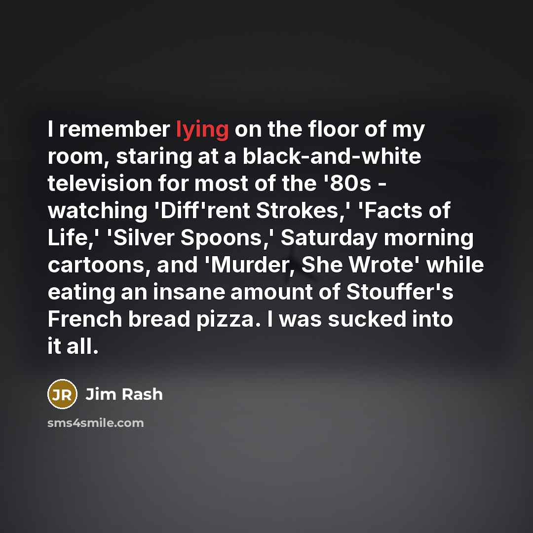 “I remember lying on the floor of my room, staring…” quote by Jim Rash