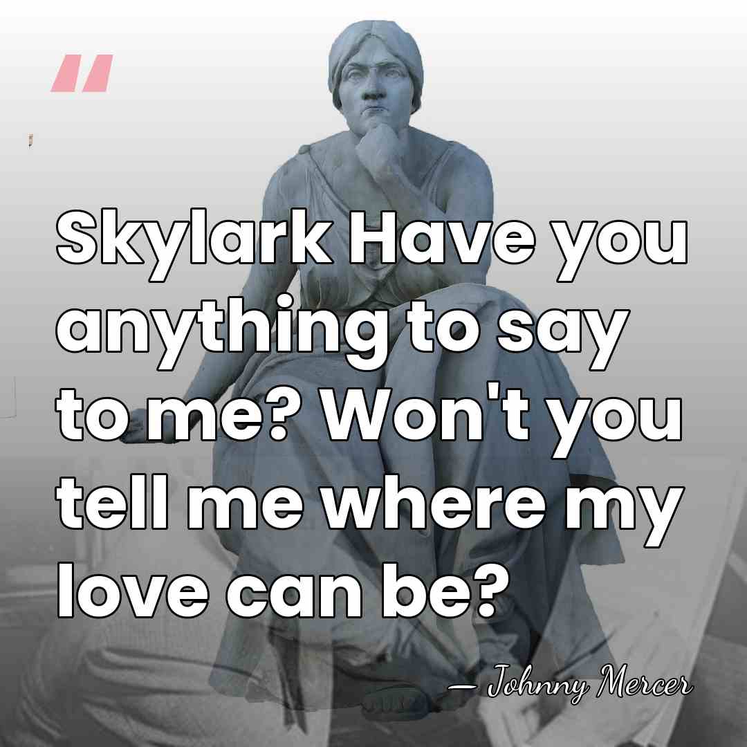 Skylark Have you anything to say to me? Won't you tell me&hellip; - Johnny Mercer