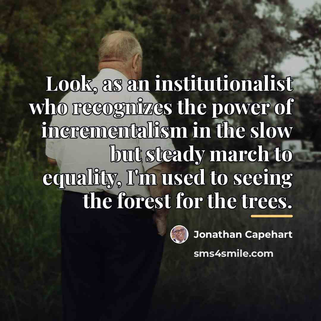 “Look, as an institutionalist who recognizes the power of incrementalism…” quote by Jonathan Capehart