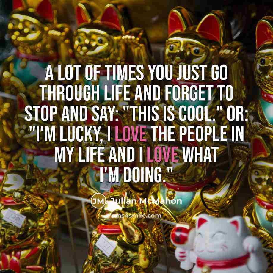 “A lot of times you just go through life and…” quote by Julian McMahon