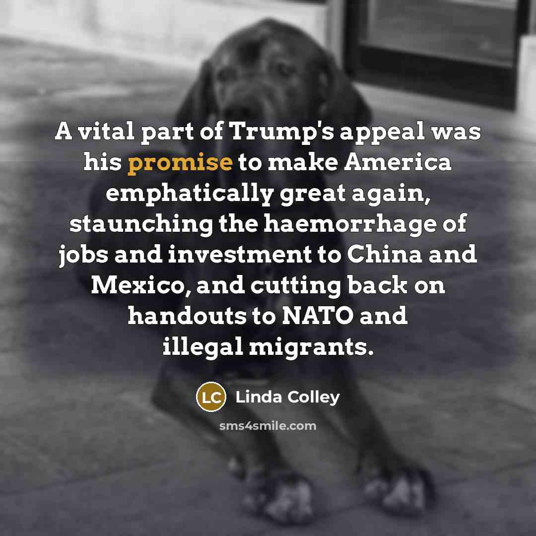 “A vital part of Trump's appeal was his promise to…” quote by Linda Colley