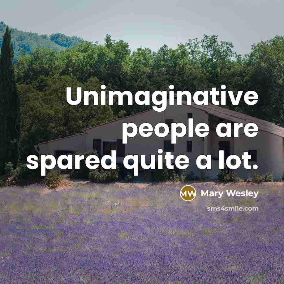 “Unimaginative people are spared quite a lot.…” quote by Mary Wesley