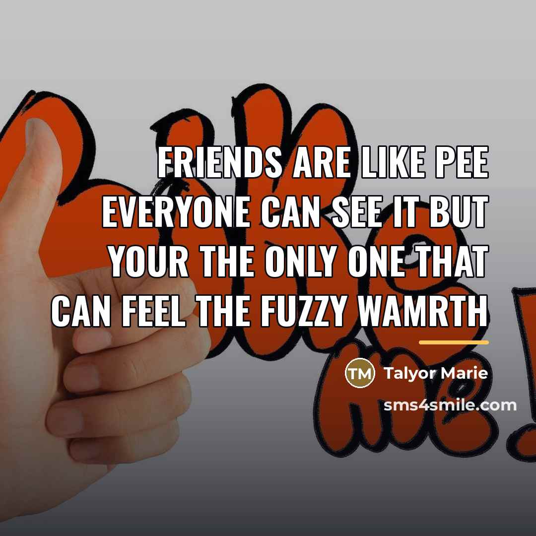 “Friends are like pee everyone can see it but your…” quote by Talyor Marie