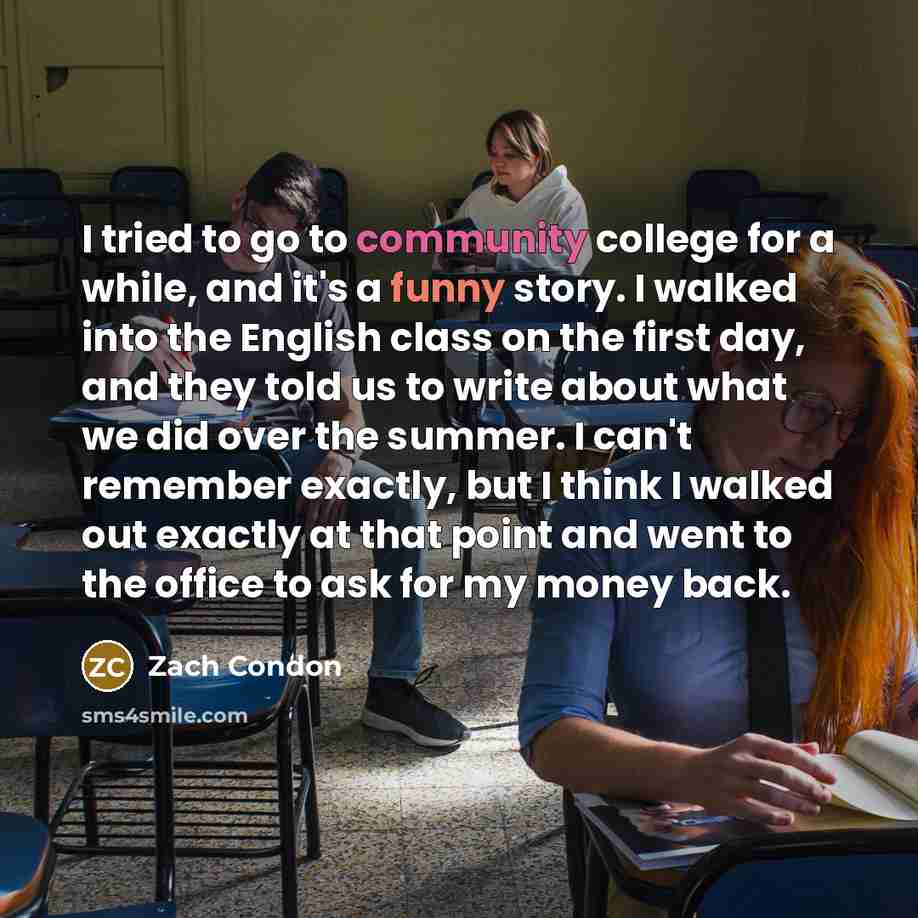 “I tried to go to community college for a while,…” quote by Zach Condon
