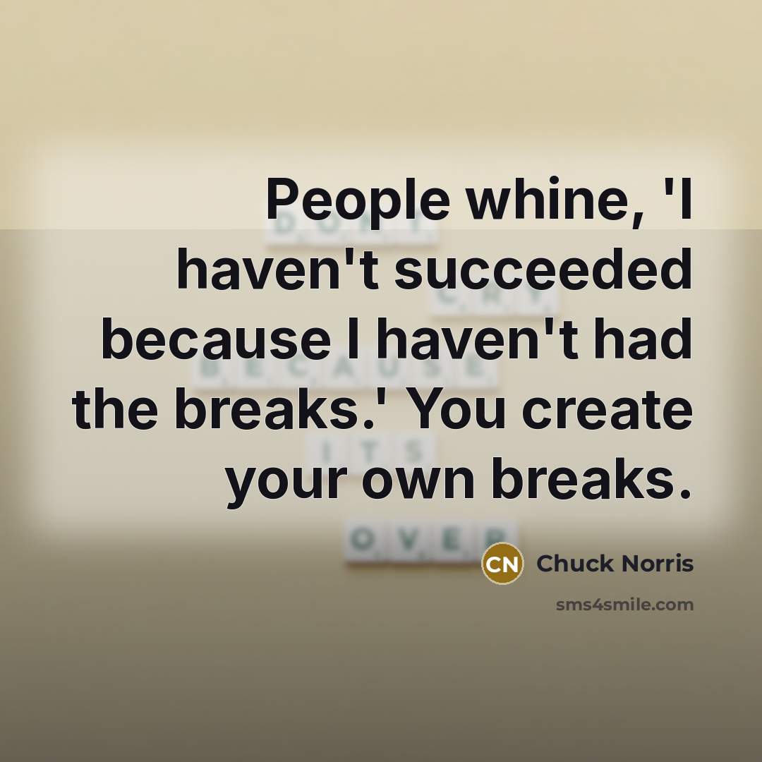“People whine, 'I haven't succeeded because I haven't had the…” quote by Chuck Norris