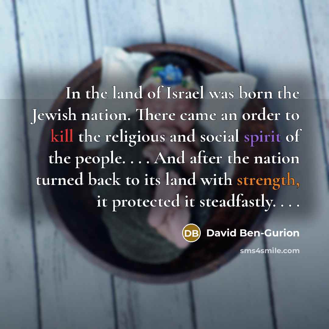 “In the land of Israel was born the Jewish nation.…” quote by David Ben-Gurion
