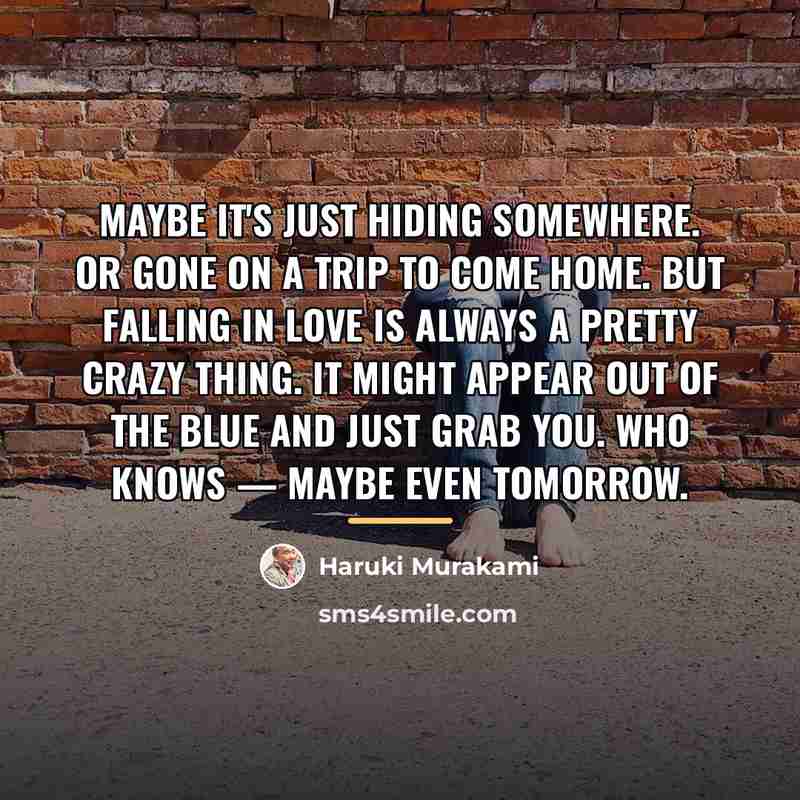 “Maybe it's just hiding somewhere. Or gone on a trip…” quote by Haruki Murakami