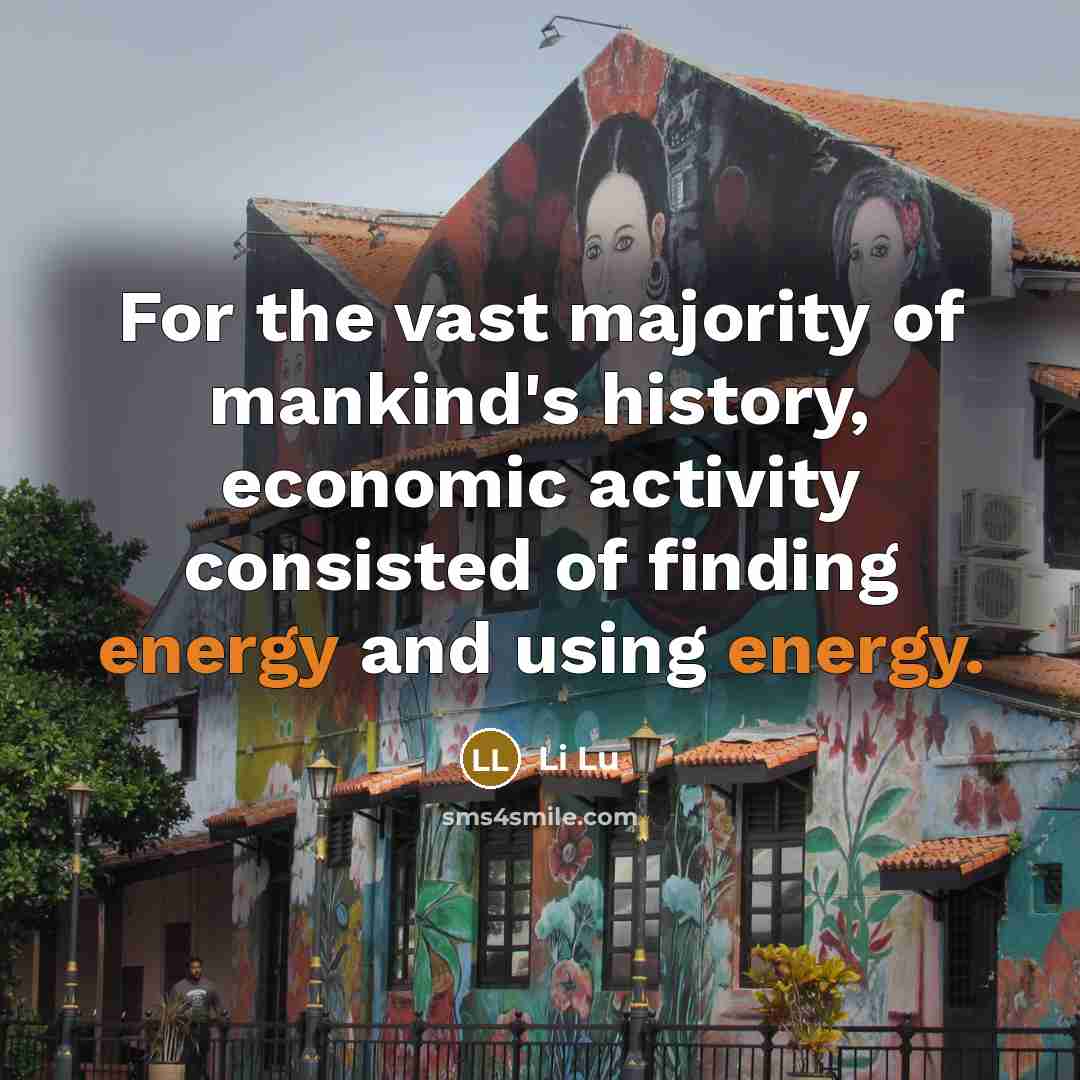 “For the vast majority of mankind's history, economic activity consisted of finding energy and using energy.” quote by Li Lu