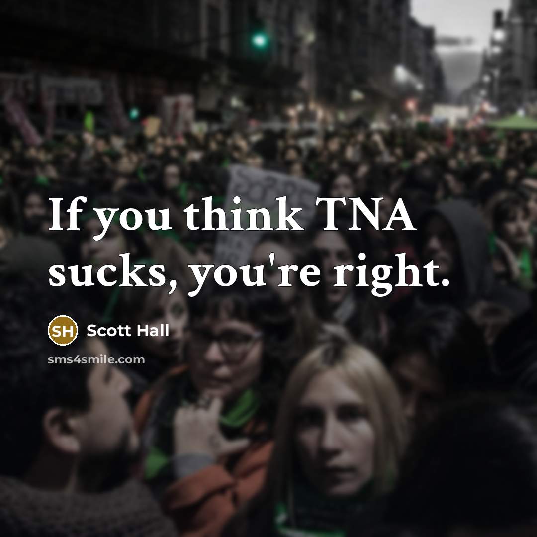 “If you think TNA sucks, you're right.…” quote by Scott Hall