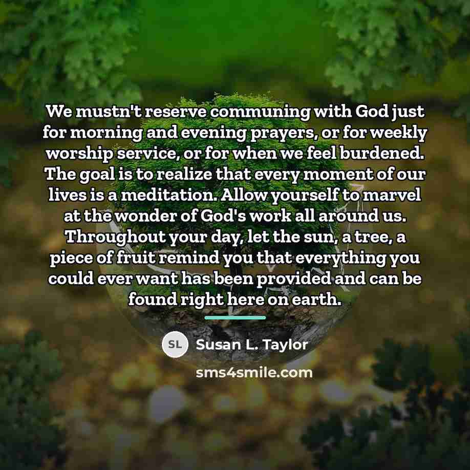 “We mustn't reserve communing with God just for morning and…” quote by Susan L. Taylor