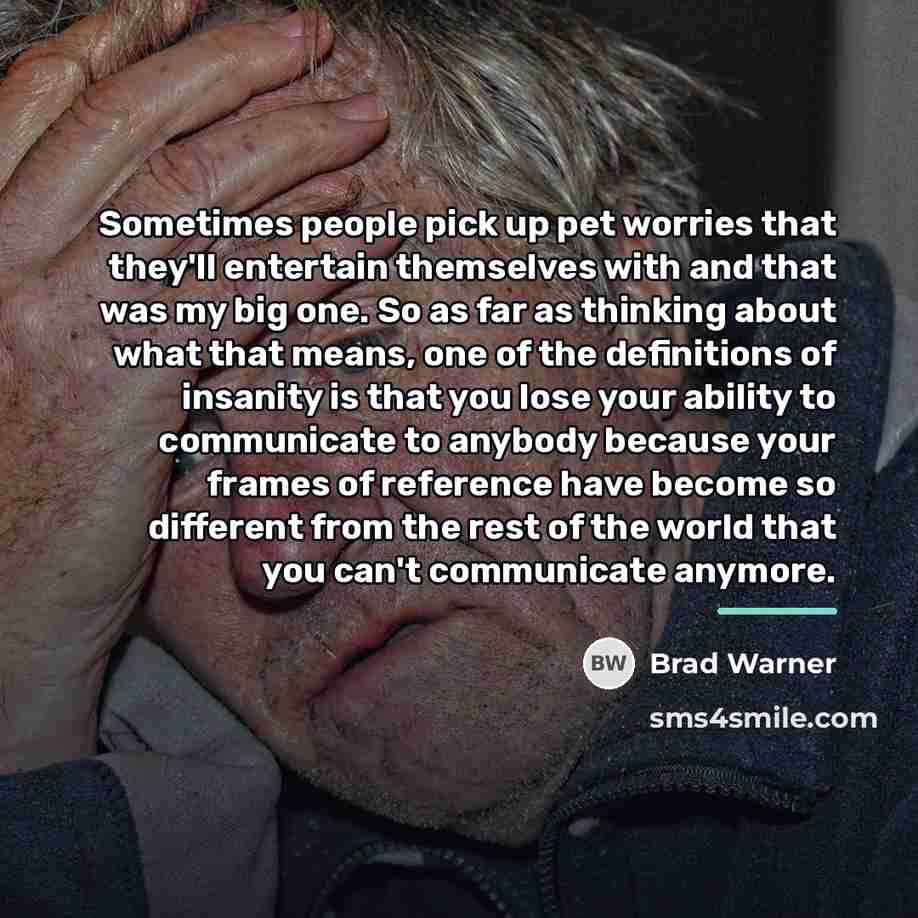 “Sometimes people pick up pet worries that they'll entertain themselves…” quote by Brad Warner