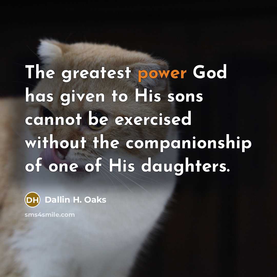 “The greatest power God has given to His sons cannot…” quote by Dallin H. Oaks