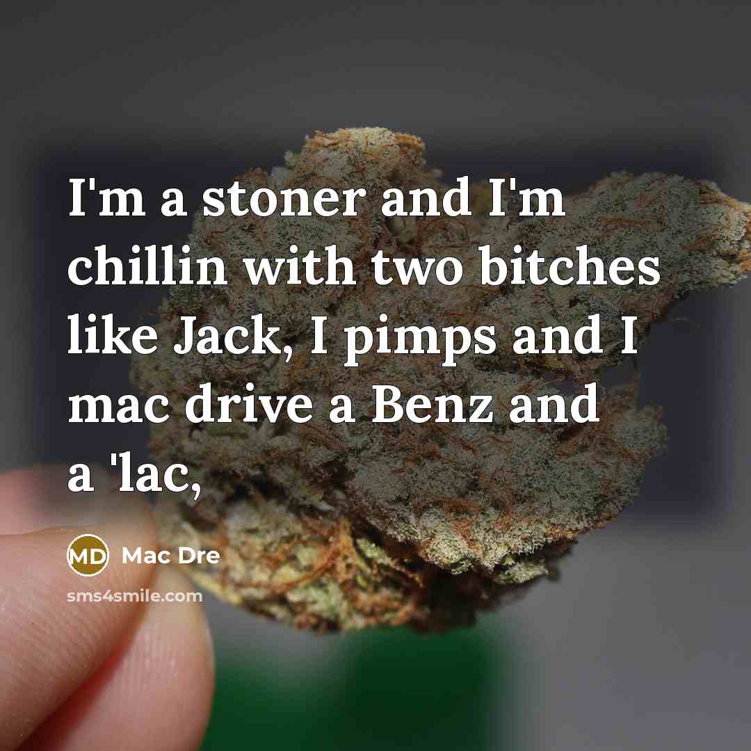 “I'm a stoner and I'm chillin with two bitches like…” quote by Mac Dre