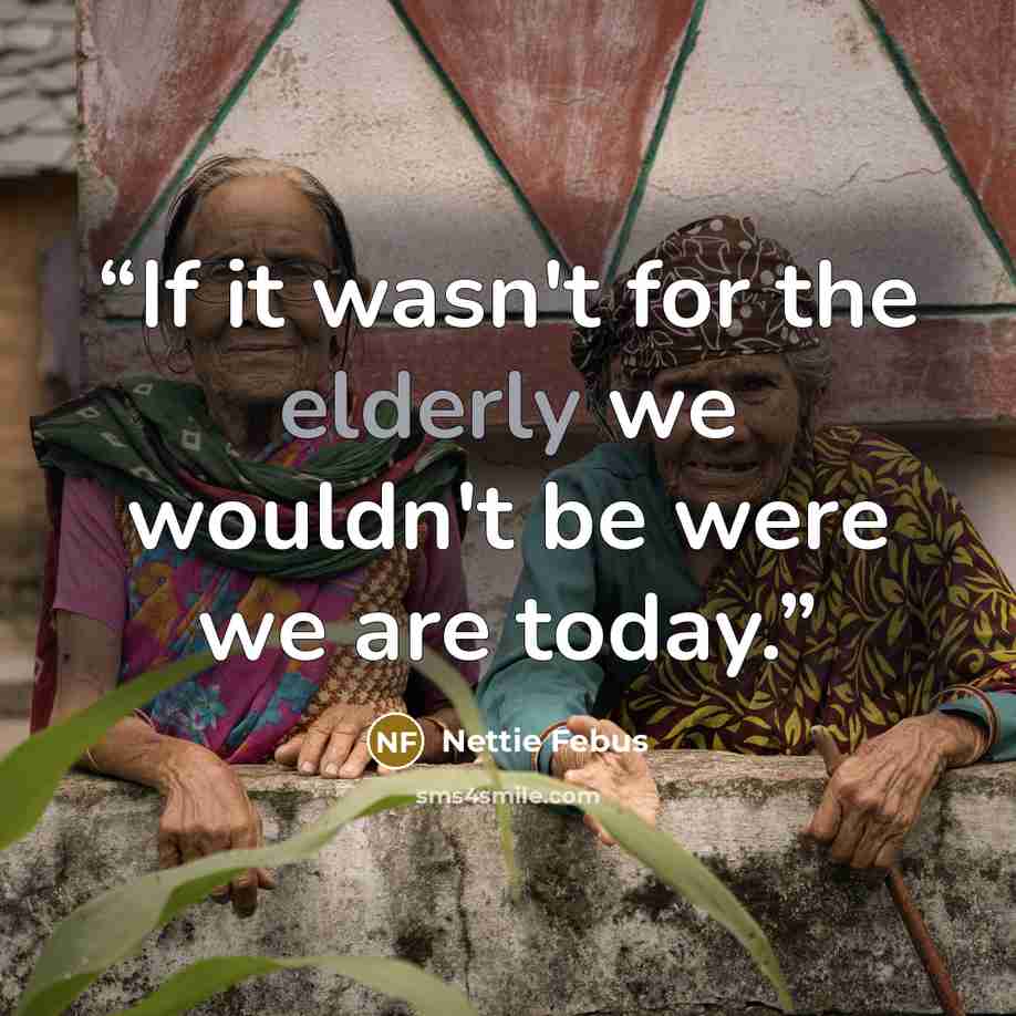 “If it wasn't for the elderly we wouldn't be were we are today.” quote by Nettie Febus