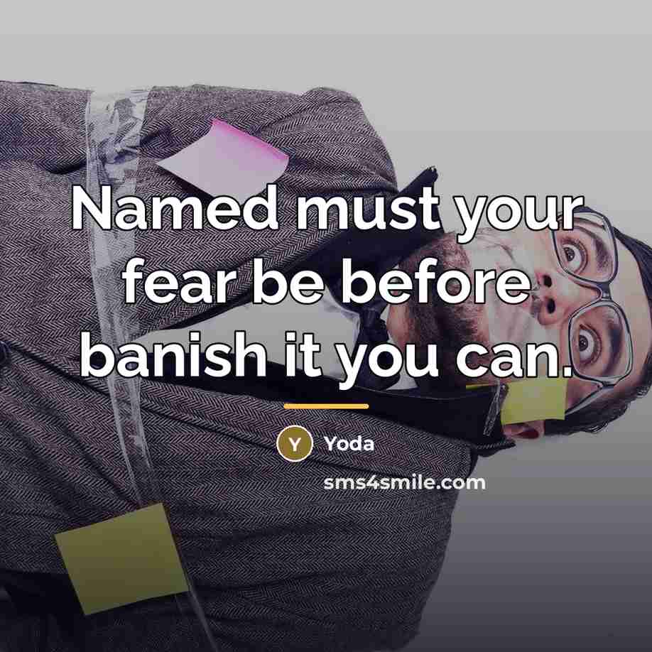 “Named must your fear be before banish it you can.…” quote by Yoda