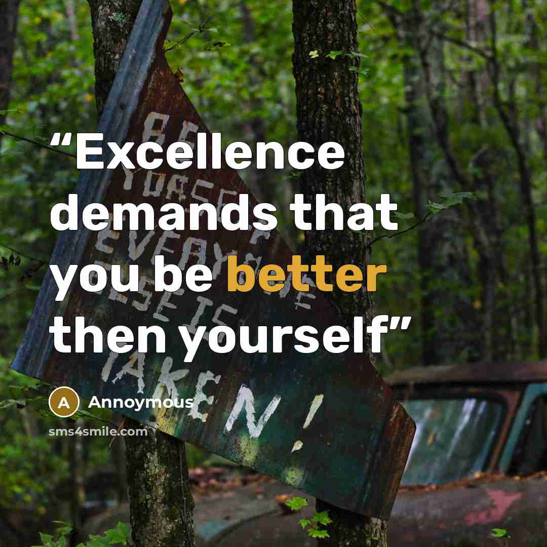 “Excellence demands that you be better then yourself” quote by Annoymous
