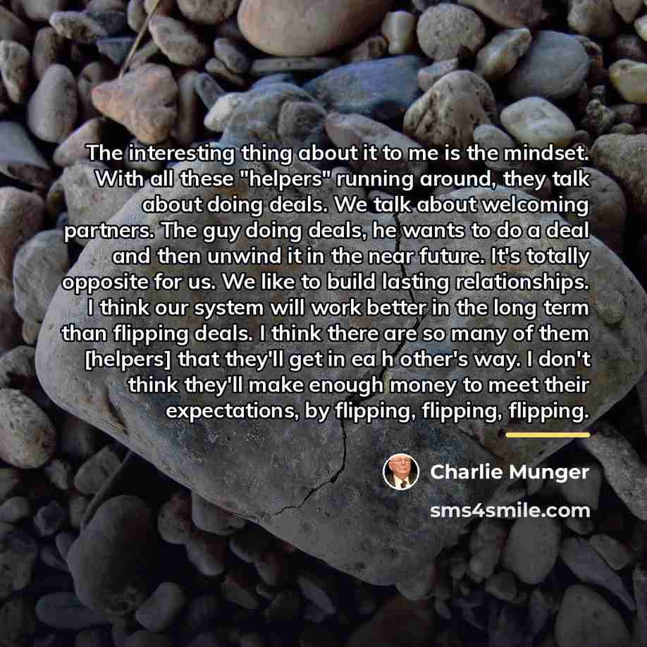 “The interesting thing about it to me is the mindset.…” quote by Charlie Munger