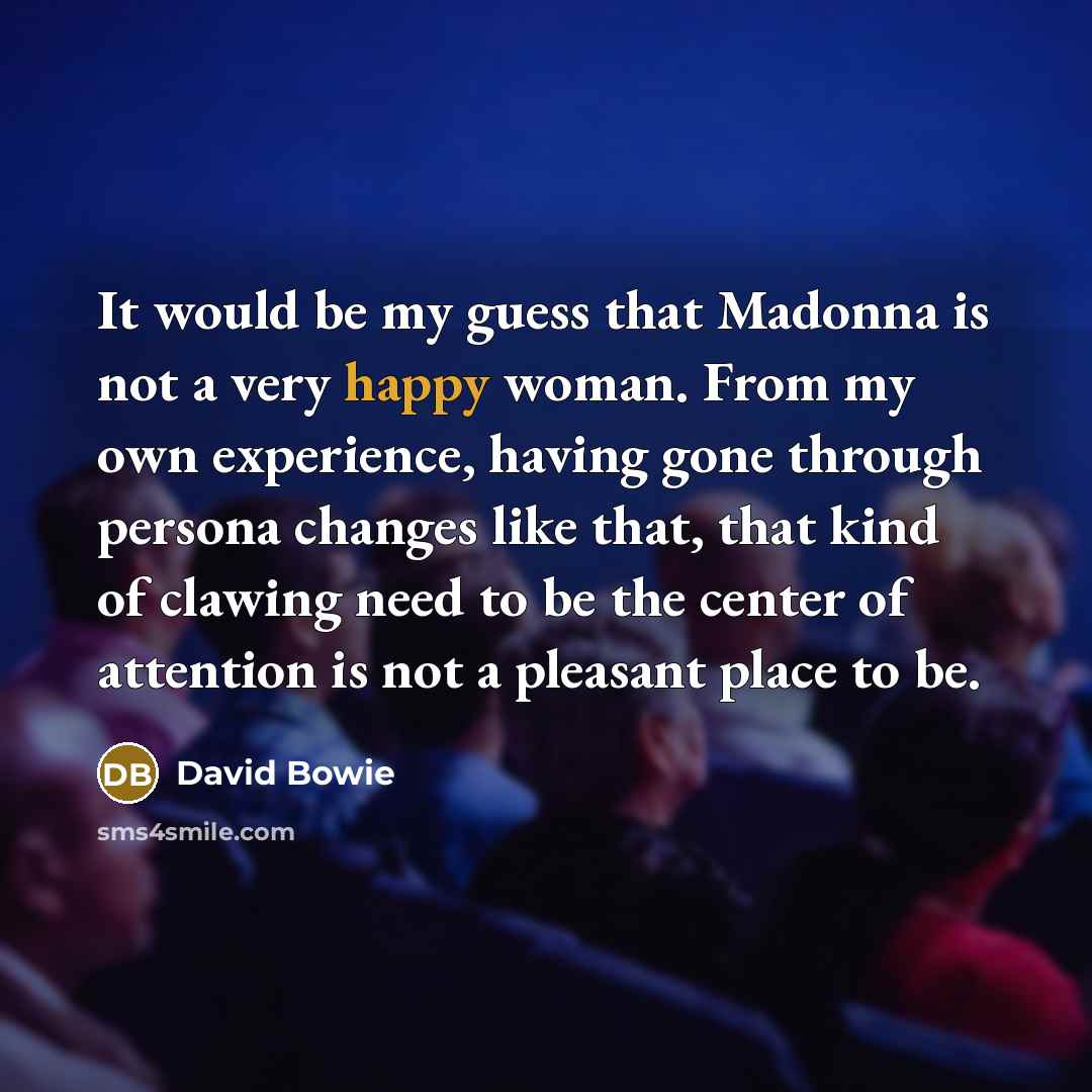 “It would be my guess that Madonna is not a…” quote by David Bowie