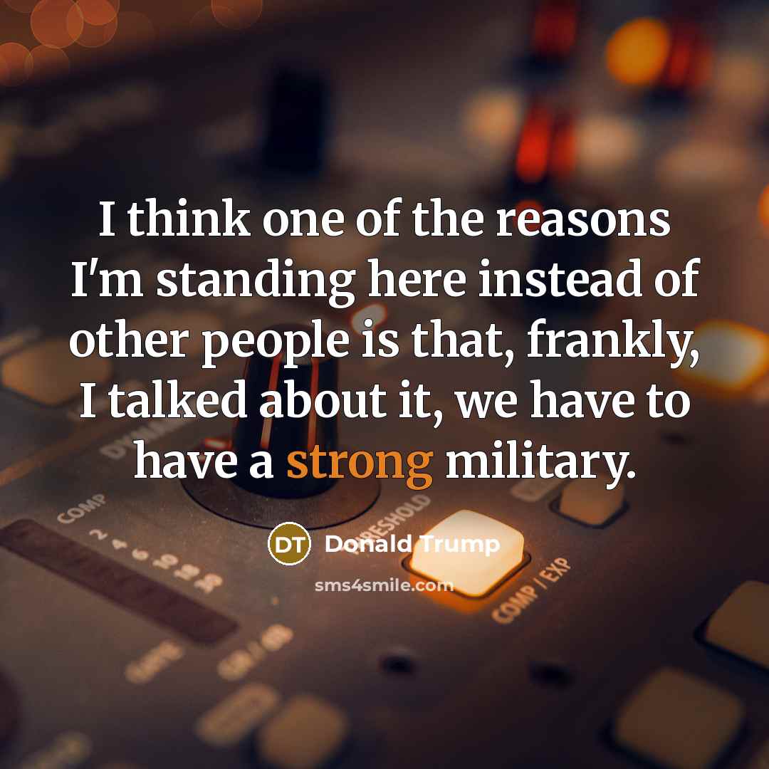“I think one of the reasons I'm standing here instead…” quote by Donald Trump