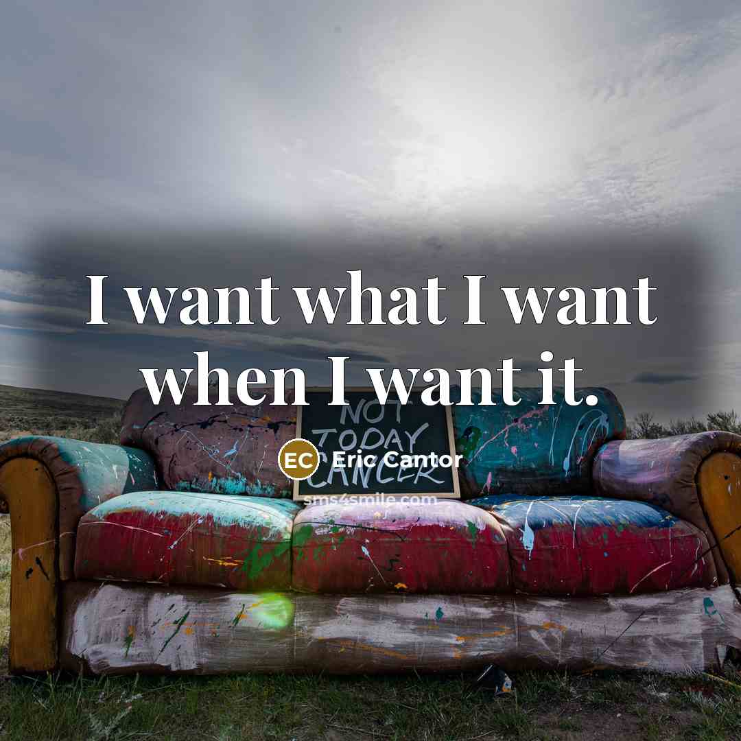 “I want what I want when I want it.…” quote by Eric Cantor