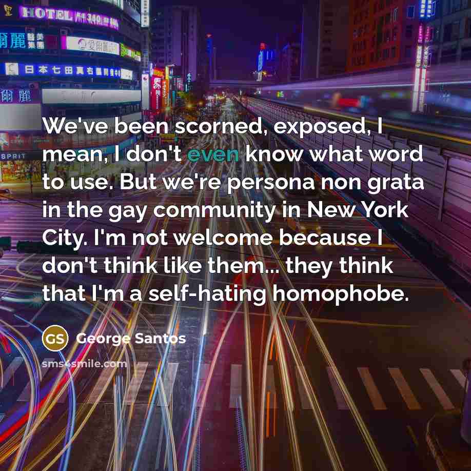 “We've been scorned, exposed, I mean, I don't even know…” quote by George Santos