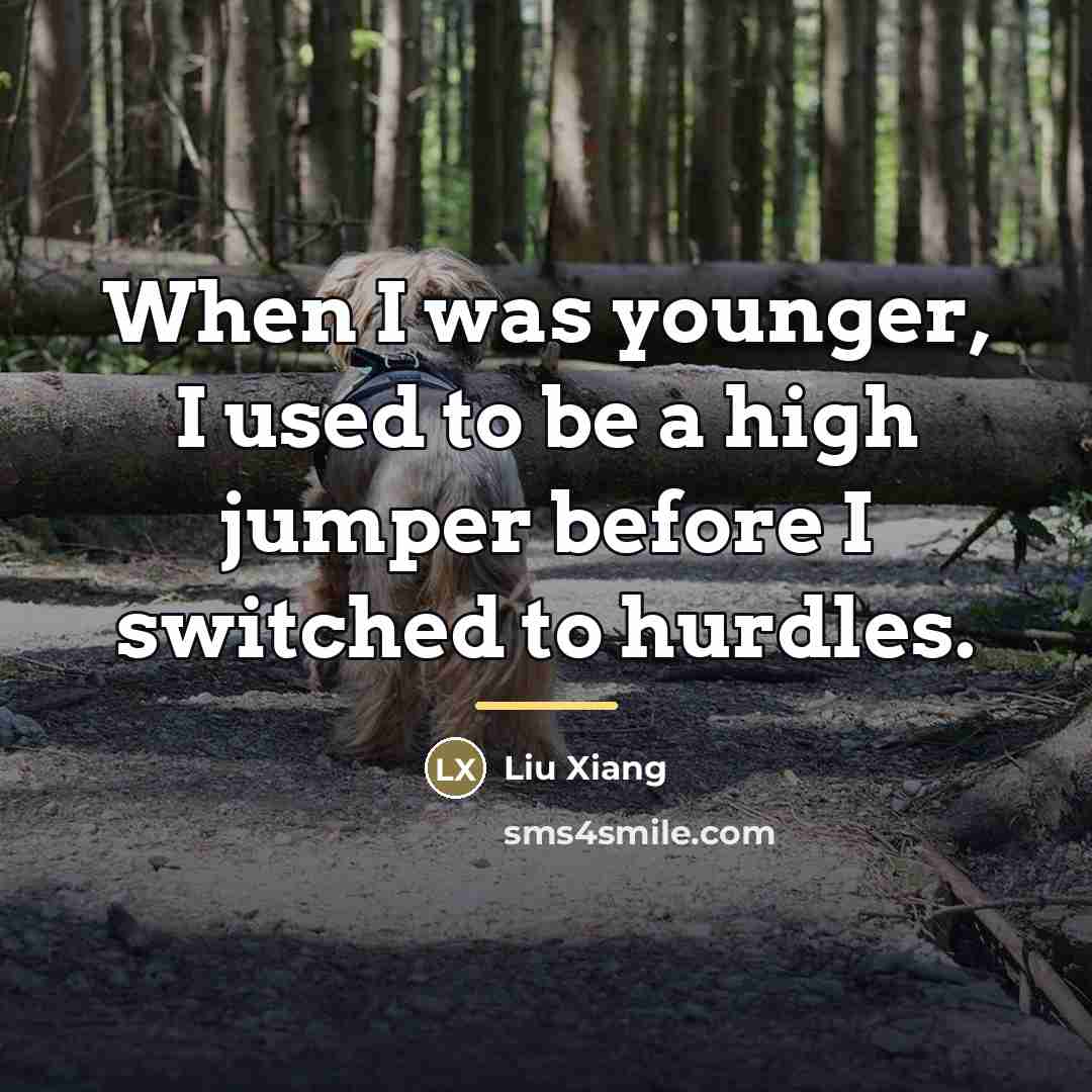 “When I was younger, I used to be a high…” quote by Liu Xiang