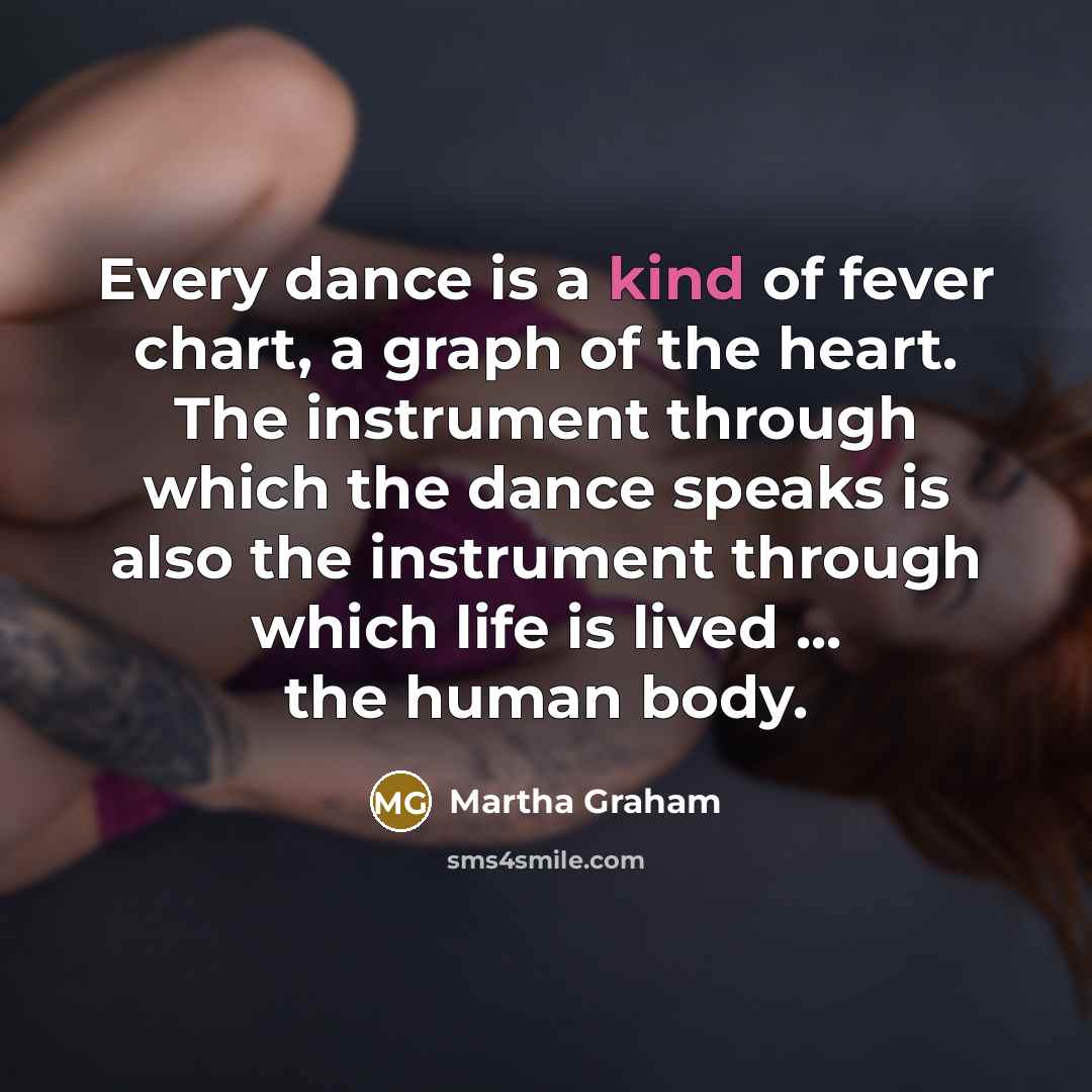 “Every dance is a kind of fever chart, a graph…” quote by Martha Graham