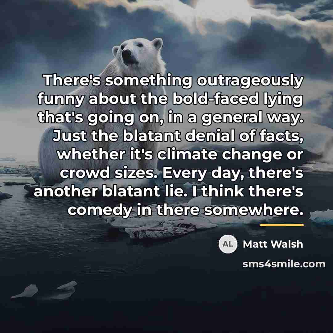 “There's something outrageously funny about the bold-faced lying that's going…” quote by Matt Walsh