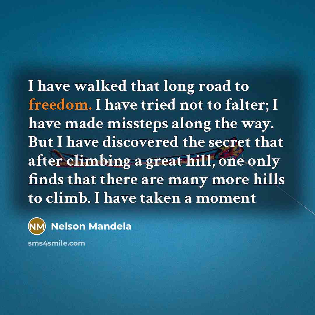 “I have walked that long road to freedom. I have…” quote by Nelson Mandela