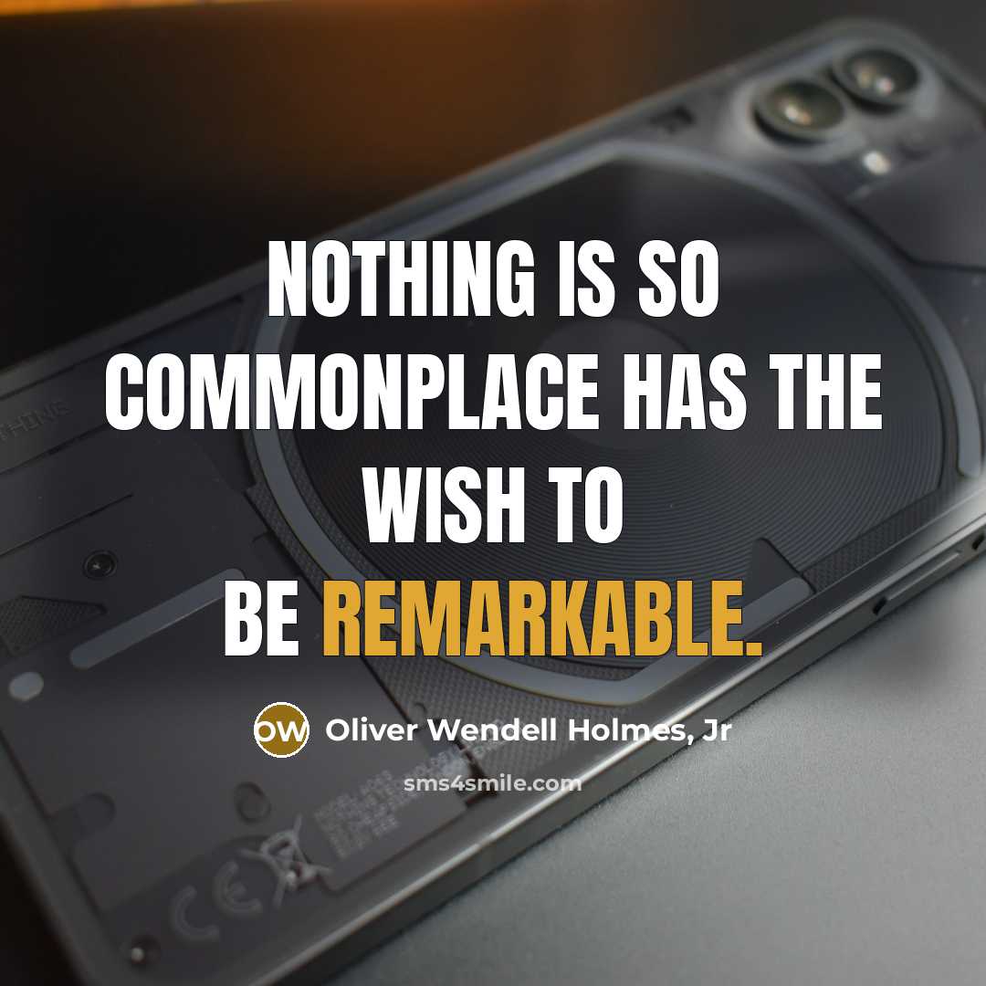 “Nothing is so commonplace has the wish to be remarkable.…” quote by Oliver Wendell Holmes, Jr