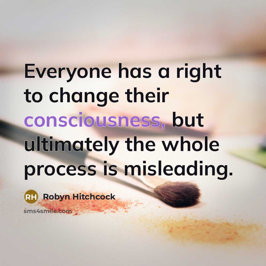 “Everyone has a right to change their consciousness, but ultimately…” quote by Robyn Hitchcock