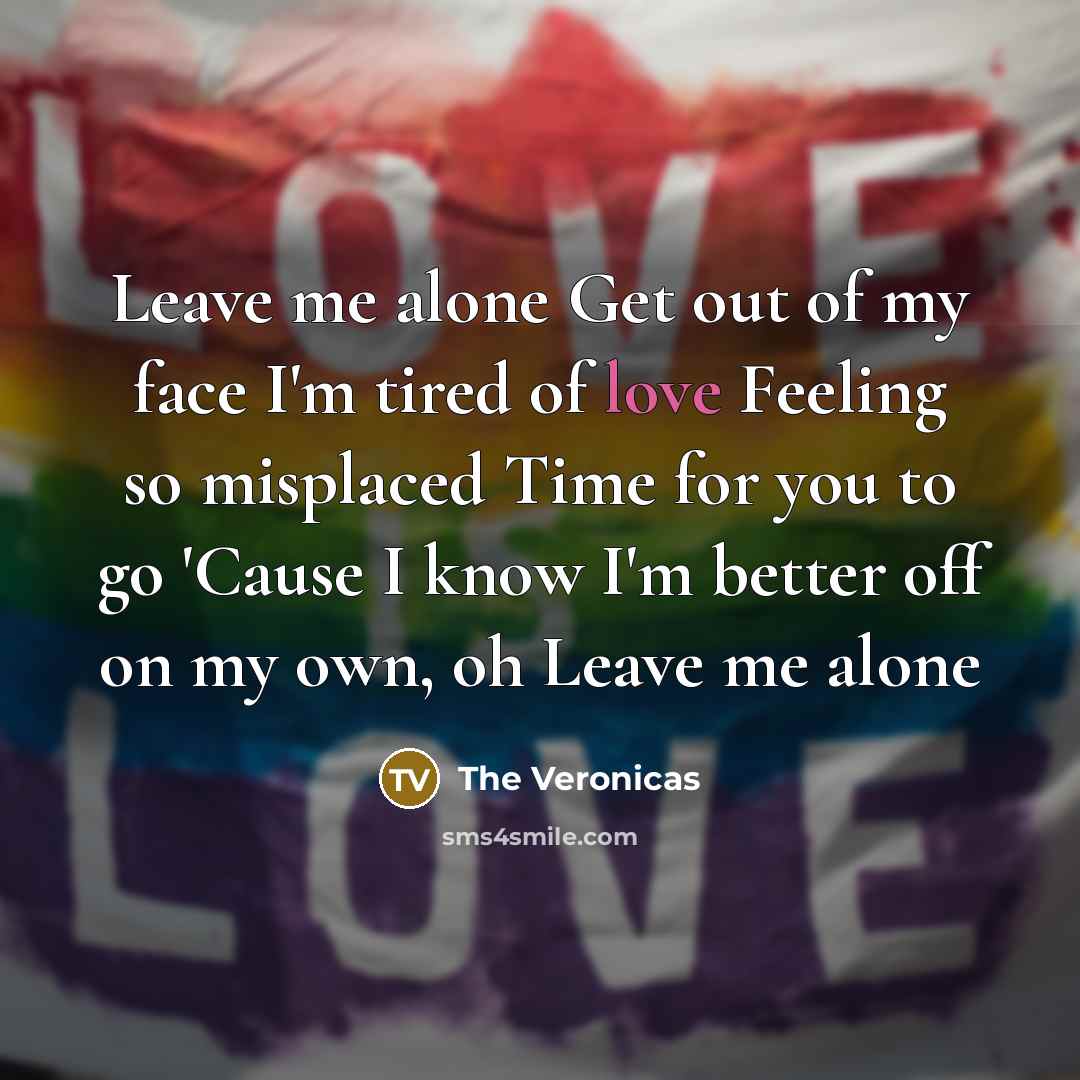 “Leave me alone Get out of my face I'm tired…” quote by The Veronicas