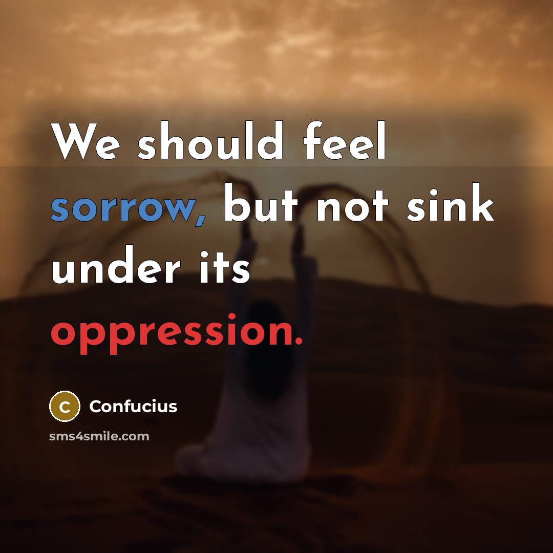 “We should feel sorrow, but not sink under its oppression.…” quote by Confucius