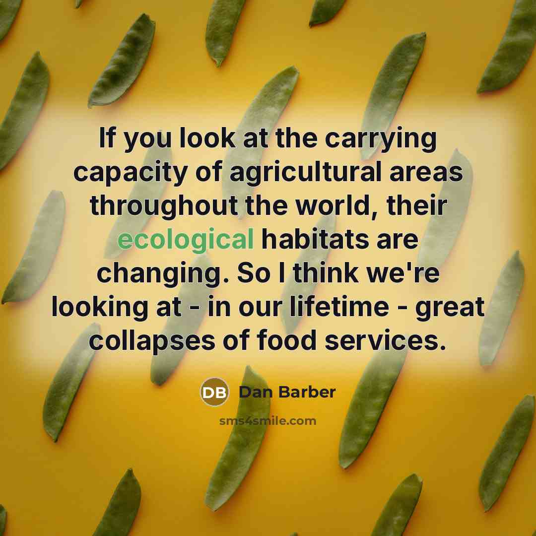 “If you look at the carrying capacity of agricultural areas…” quote by Dan Barber