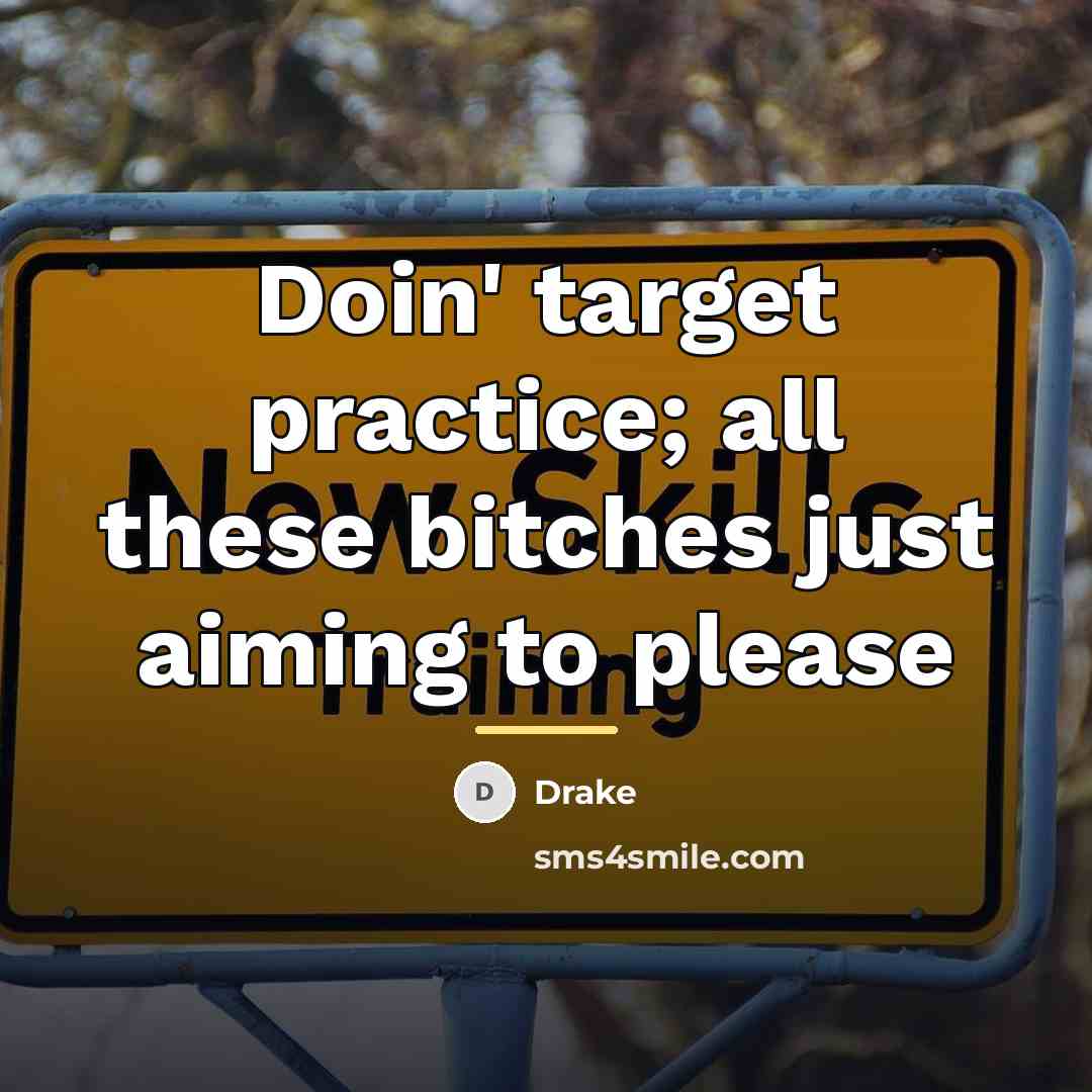 “Doin' target practice; all these bitches just aiming to please…” quote by Drake