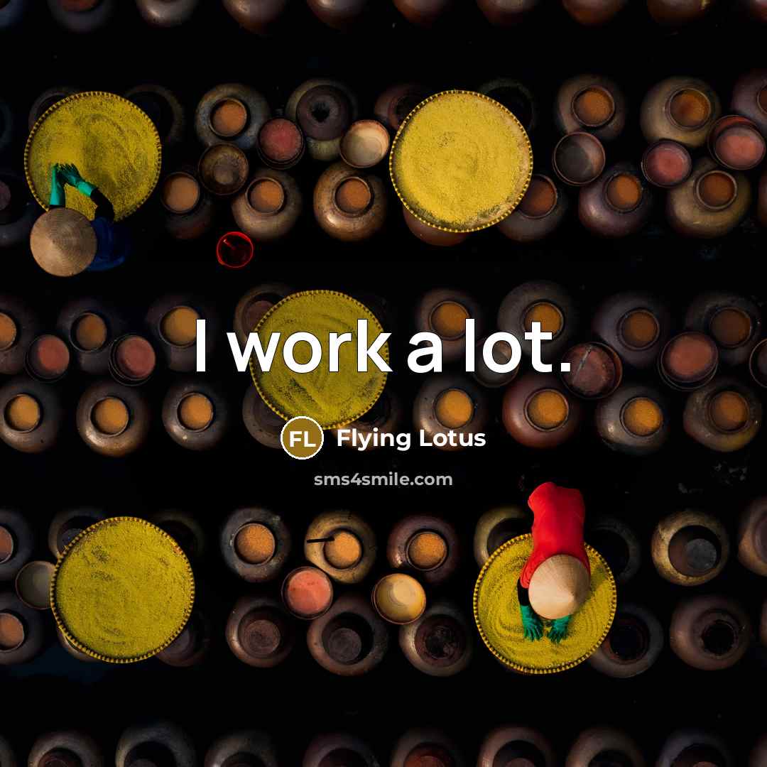 “I work a lot.…” quote by Flying Lotus