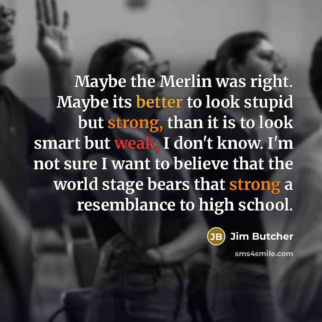 “Maybe the Merlin was right. Maybe its better to look…” quote by Jim Butcher