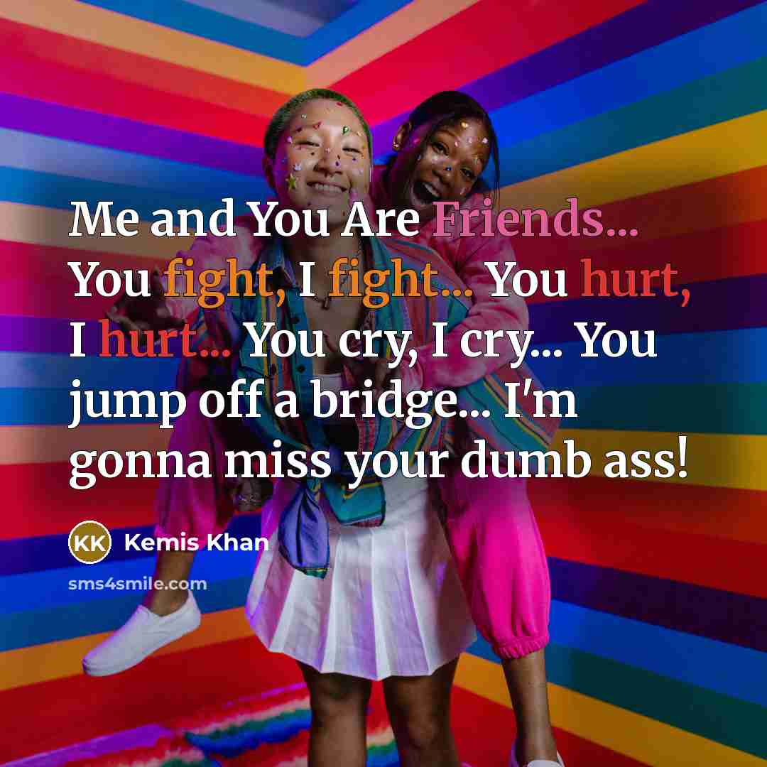 “Me and You Are Friends... You fight, I fight... You…” quote by Kemis Khan