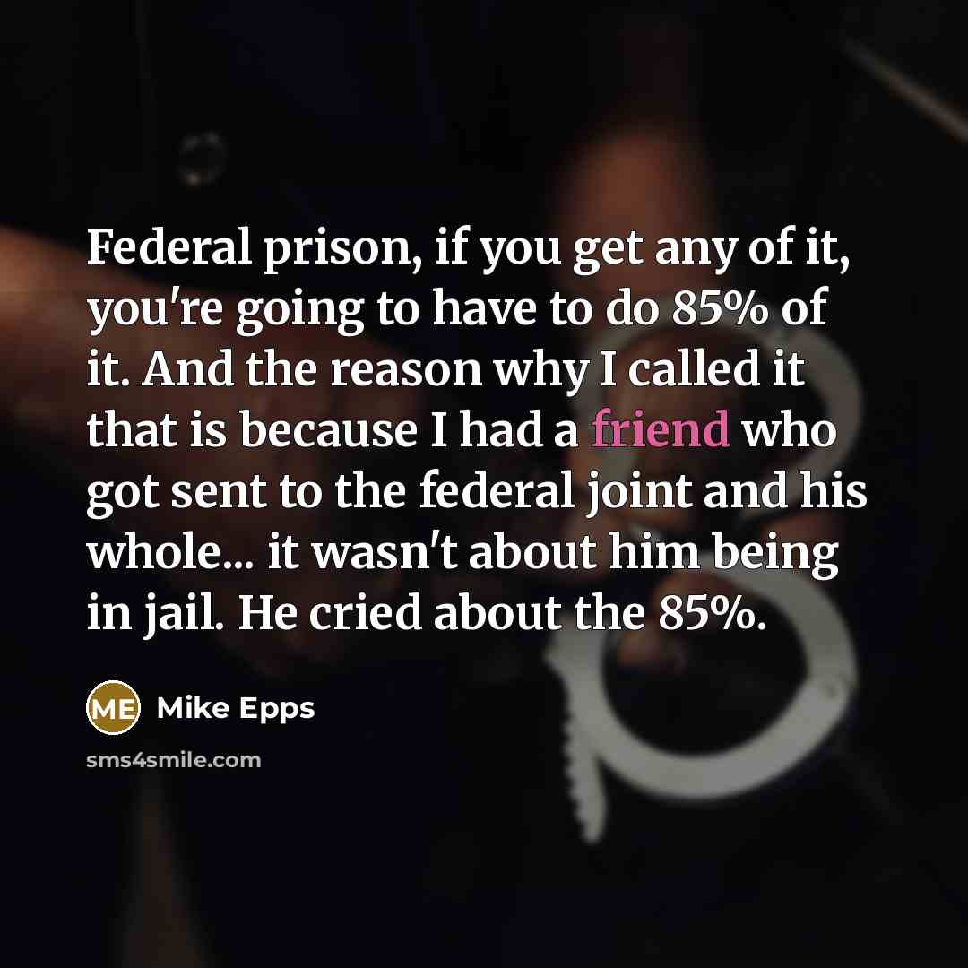 “Federal prison, if you get any of it, you're going…” quote by Mike Epps