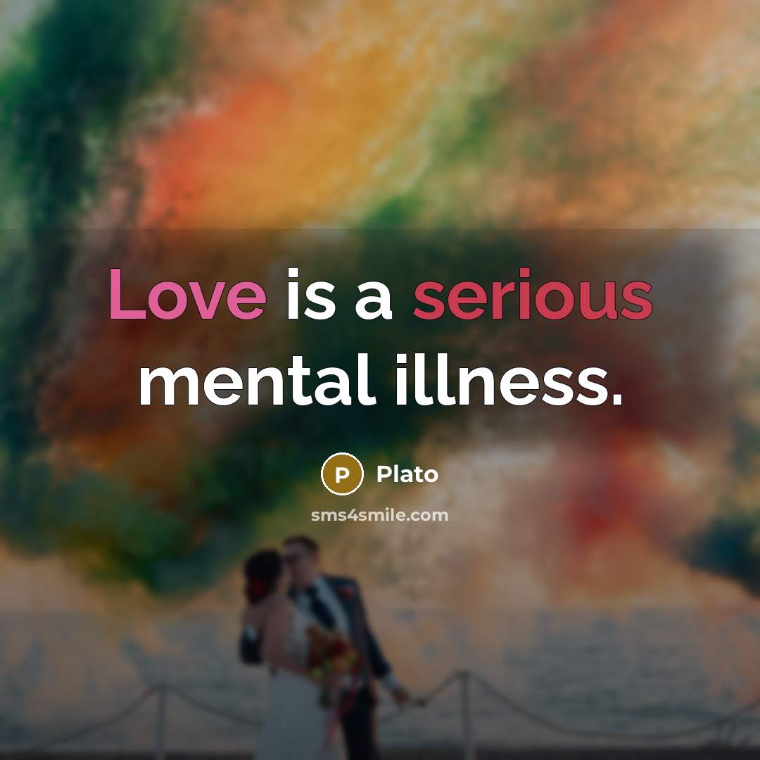 “Love is a serious mental illness.” quote by Plato