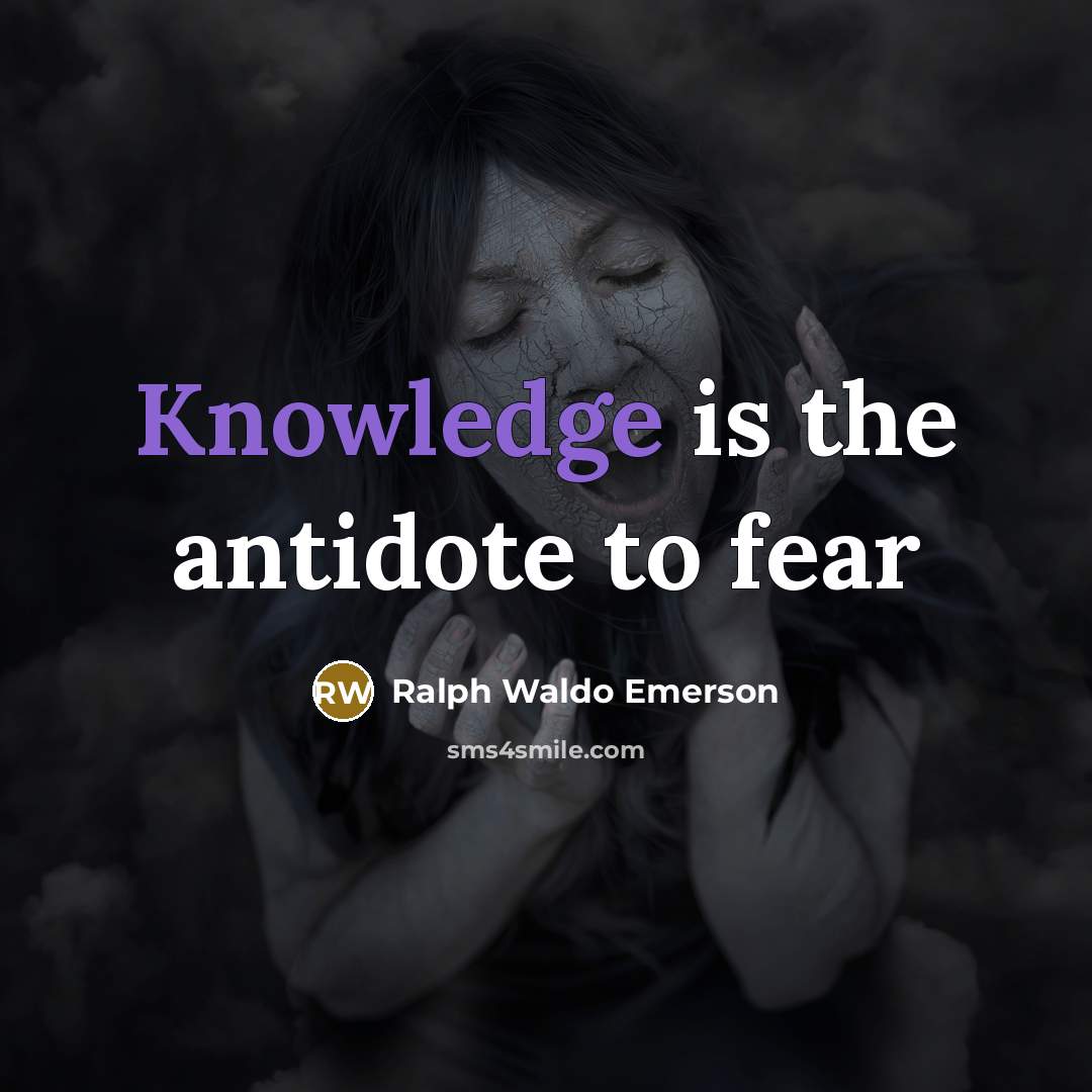 “Knowledge is the antidote to fear…” quote by Ralph Waldo Emerson