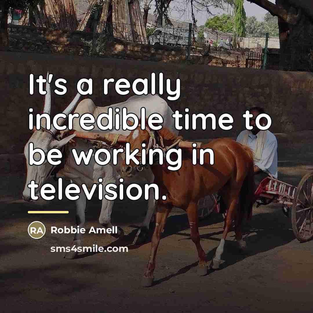 “It's a really incredible time to be working in television.…” quote by Robbie Amell