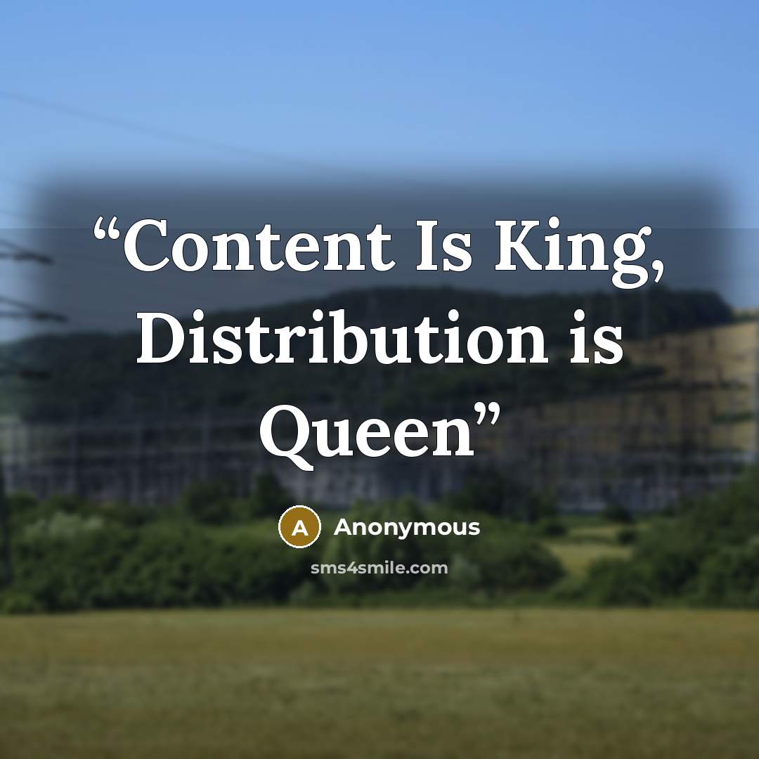 “Content Is King, Distribution is Queen” quote by Anonymous