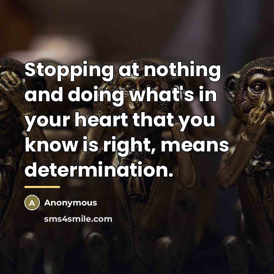 “Stopping at nothing and doing what's in your heart that…” quote by Anonymous