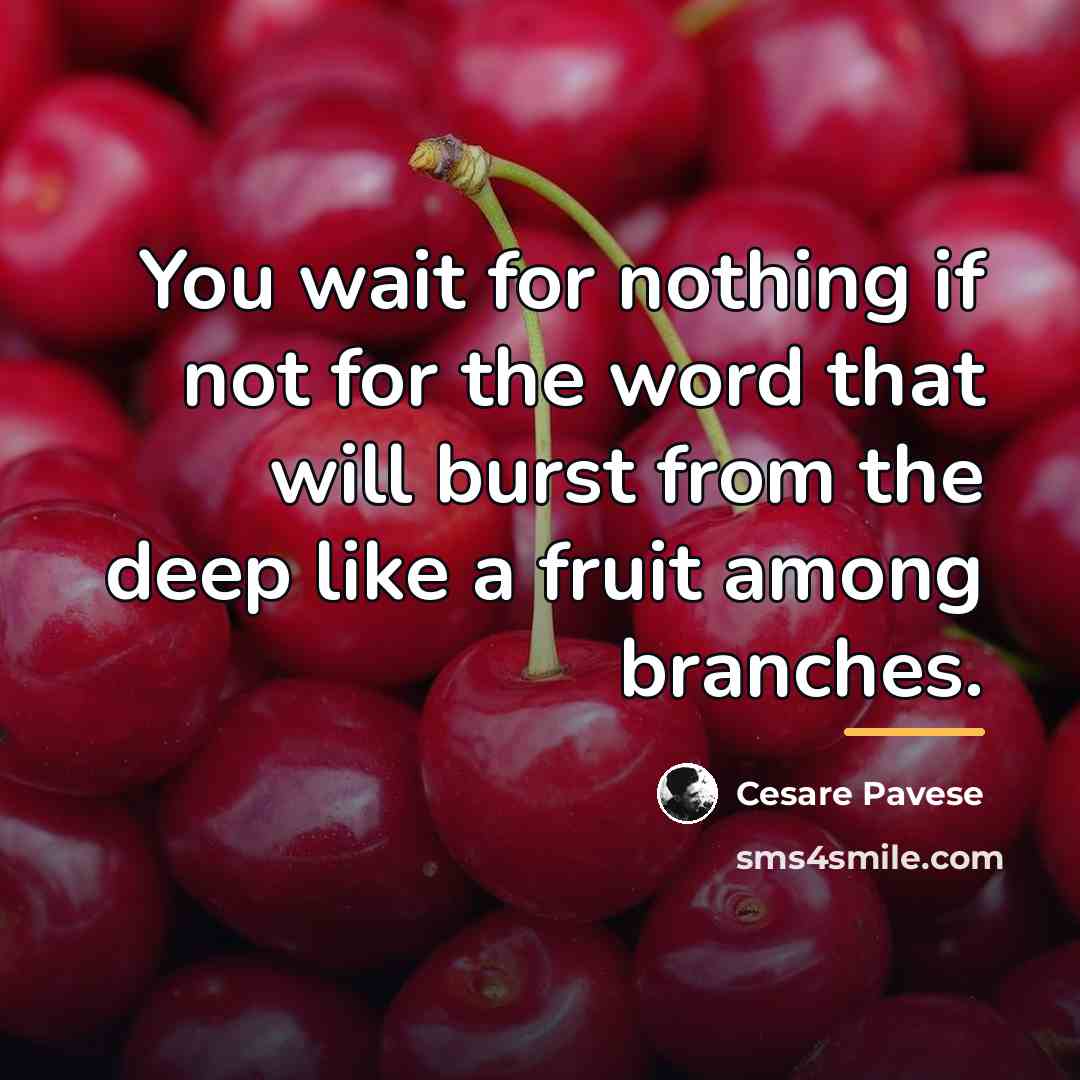 “You wait for nothing if not for the word that…” quote by Cesare Pavese