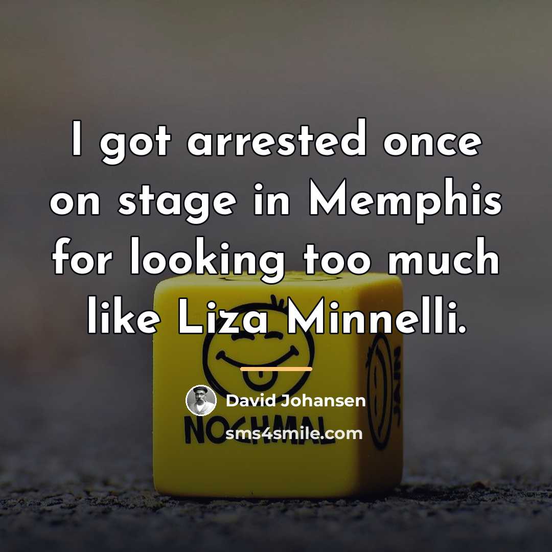 “I got arrested once on stage in Memphis for looking…” quote by David Johansen